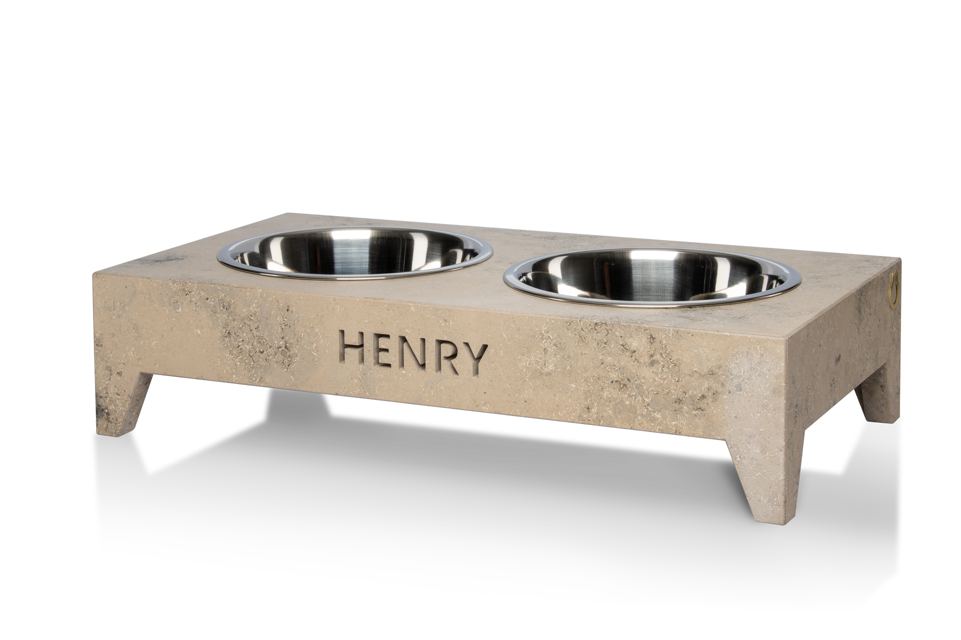 Hundenapf_doppel_Dietfurter Kalkstein Grau